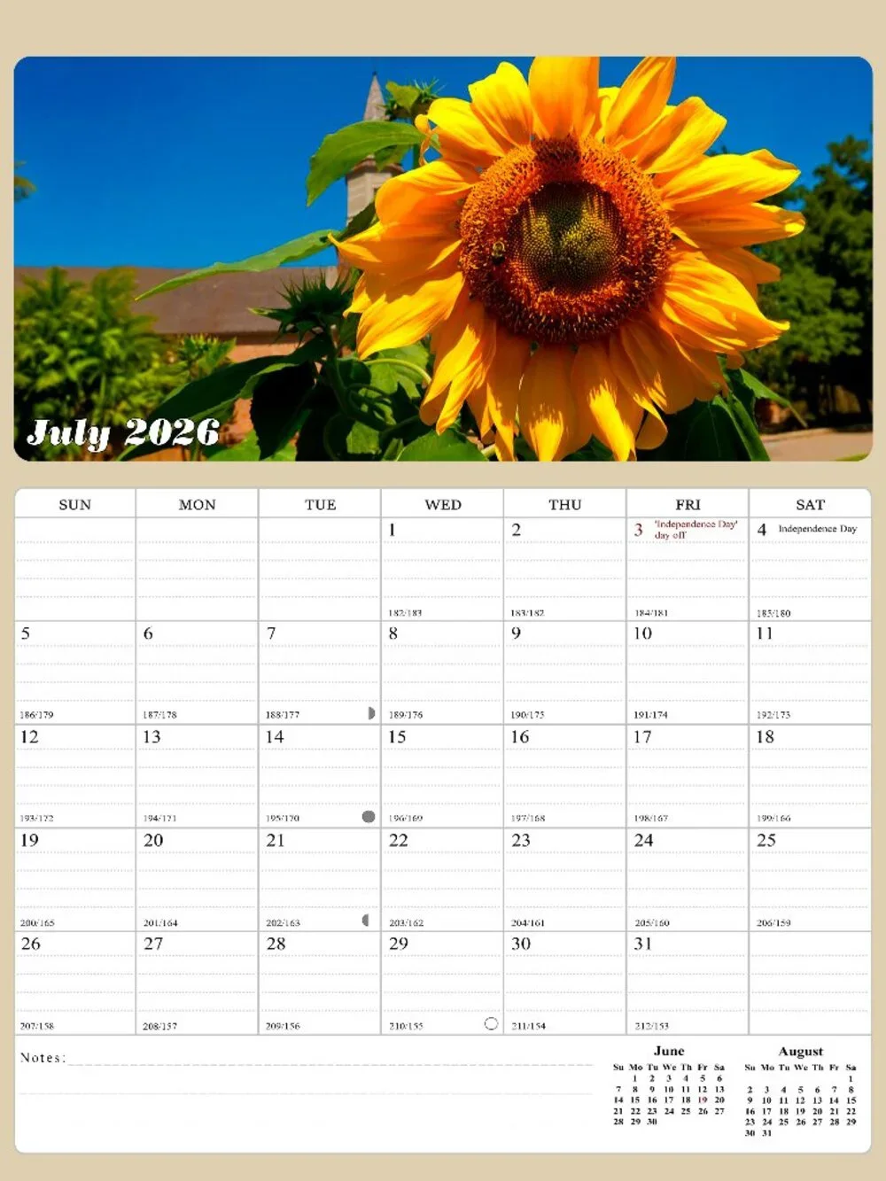 2026 - 2027 Calendar Magnetic Peel & Stick 18 Months 8.5